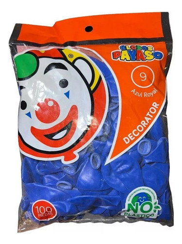 Globos Payaso #9 100 Pz Color Azul Rey Mayoreo