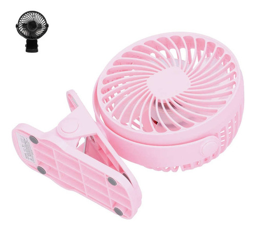 Mini Ventilador Usb Con Clip Recargable Hélice 10cm W-06