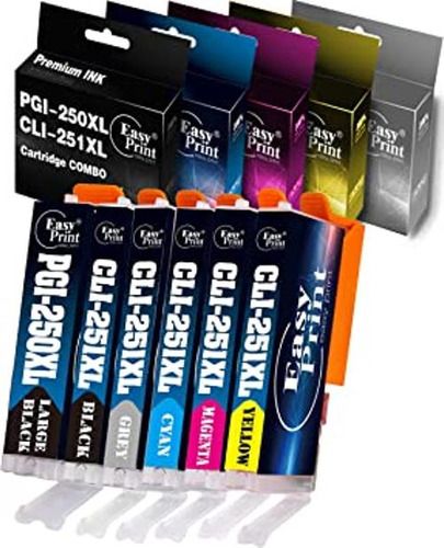 Paquete De 6 Cartuchos De Tinta Compatibles Pgi250xl