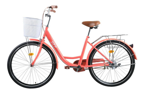 Bicicleta Vintage Urbanfit Pro Con Canasta, Rodada 26', Rosa