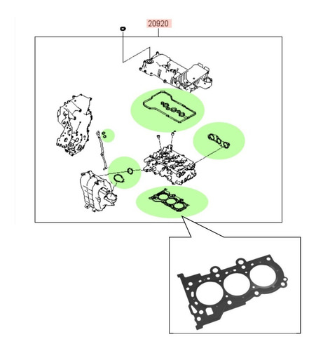 Jogo De Juntas Superior Motor Hb20 1.0 Orig Hyundai