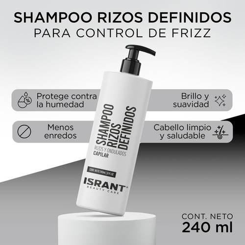 Shampoo Rizos Definidos Control Frizz Cabello Rizado 240ml
