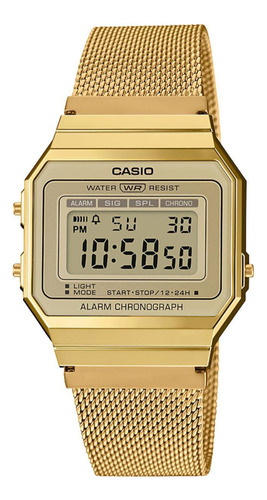 Reloj Casio A700wmg-9avt Vintage Con Baño De Iones-dorado