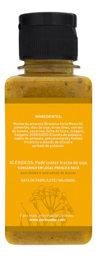 Molho para Salada Mostarda Zero Sódio Frasco 150ml