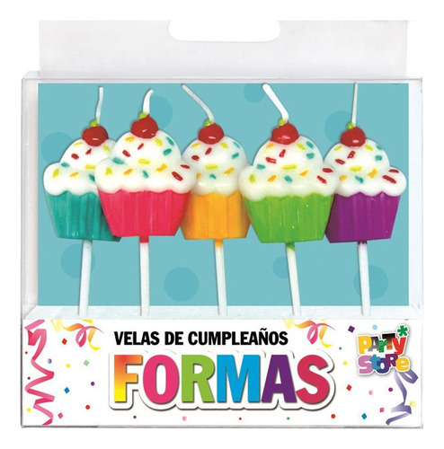 Velas Formas - Set Cupcakes X 5 Piezas