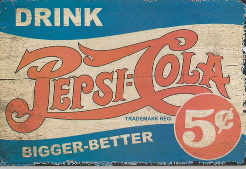 Imagem 1 de 1 de Placa Decorativa Pepsi Cola Retrô Em Mdf 20x30 Bigger-better