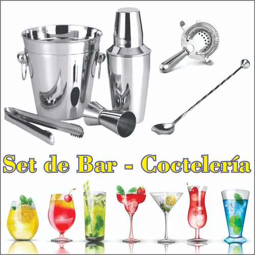 Set Para Bar 6 Piezas - Acero Inoxidable