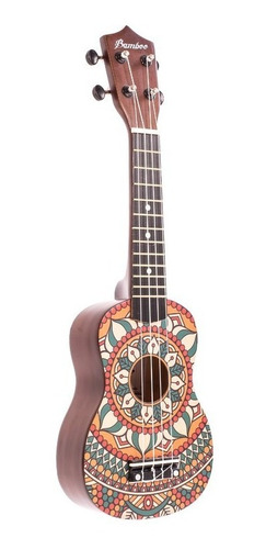 Ukelele Bamboo Panda Soprano Colores Uquelele Madera + Funda