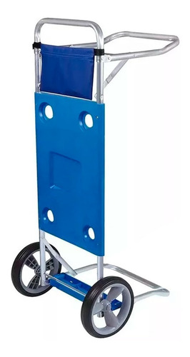 Mesita Camping Playa Carrito Zorra Plegable Aluminio Gadnic Color Azul