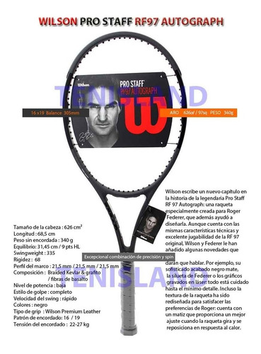 Raqueta Wilson Pro Staff Rf97 Autograph 2019 Loc. No.1 Arg