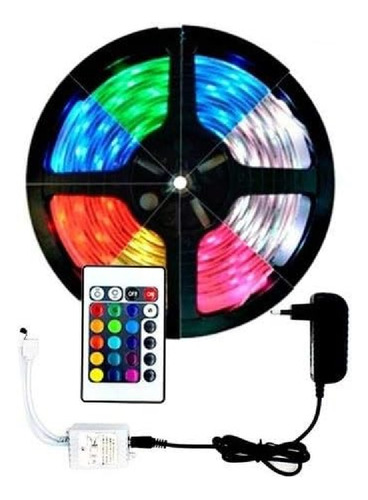 10 Fita Led Branco Rgb Com Controle Remoto Fonte Bivolt 5m