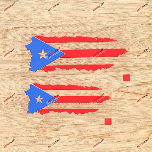 Calcomanía De Bandera De Puerto Rico Y Esquema De Mapa...