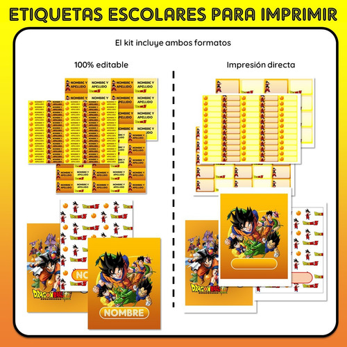 Kit Imprimible Etiquetas Escolares