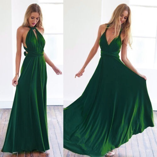 Vestido Largo De Terciopelo Verde Oscuro Esmeralda Gala Velvet 