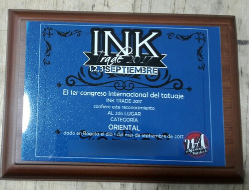 Placa Trofeo Metalica Reconocimiento Personalizada  15*10