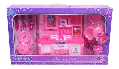 Juego De Cocina Para Muñeca Paloma Muebles Luz Melodía 