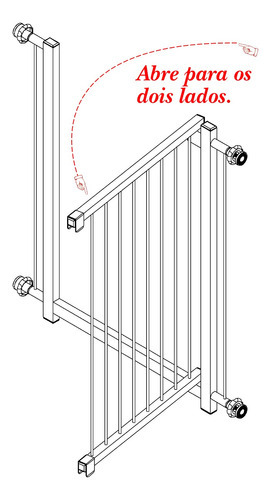 Separador de pasillo grande para bebés Pet Gate, de 70 a 80 cm, 83 cm