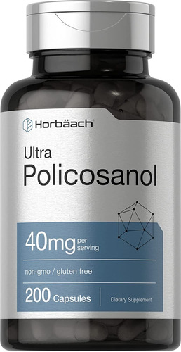 Policosanol 40 Mg Horbaach 200 Capsulas Hecho En Usa Sabor S/n