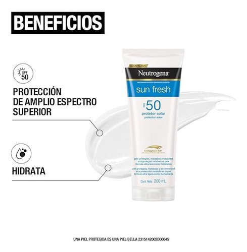 2 Neutrogena Sun Fresh Protector Solar Corporal Fps50, 200ml