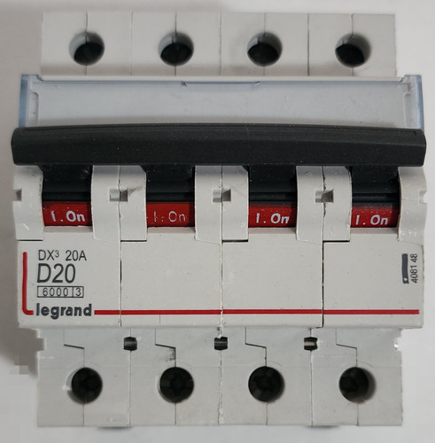 Interruptor Automatico 4p 20a 10ka Curv D Ref 408148 Legrand