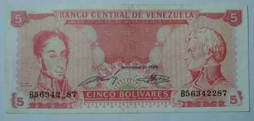 5 Bolivares 1989 Error