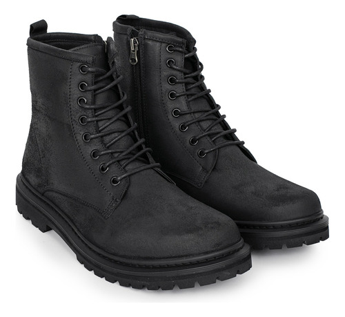 Borcego Cuero Hombre Botineta Lisa Clasica Bota Briganti