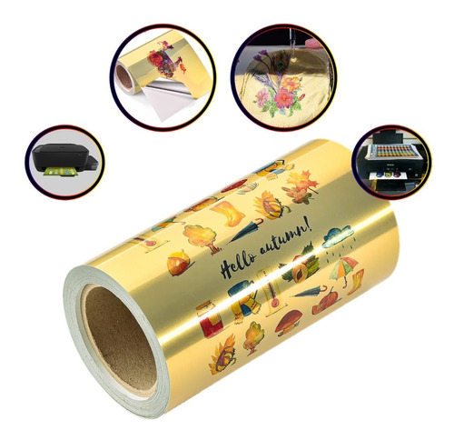 Vinil Inkjet Adesivo Imprimible Oro Contragua 21x10mts