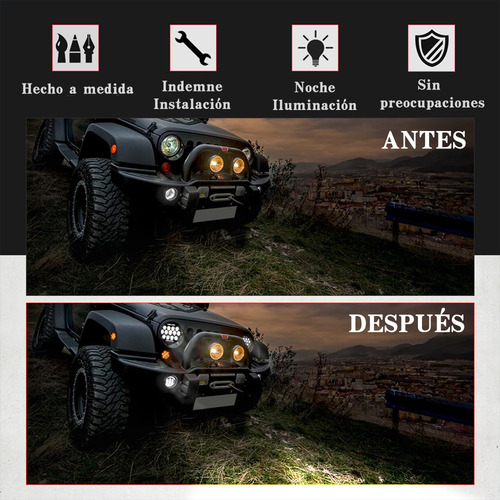 1par 7'' Faros Led Lupa Redondo Drl Para Wrangler Jeep Vocho