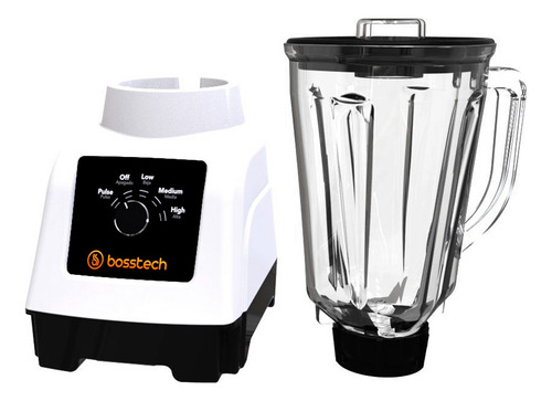 Licuadora 750w Vidrio 2l Perilla 3v Bosstech B3 Blanco