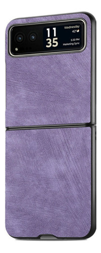 Funda De Piel Sintética Ultra Plegable Para Moto Razr 40 Color Morado Motorola Razr 40