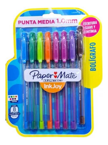 Paper Mate Boligrafo Km Inkjoy 100st X8 Surtidos La3853