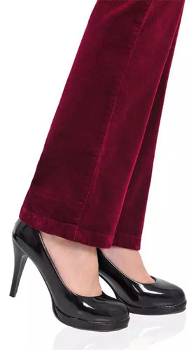 Imagen 5 de 5 de Pantalón Cotelé Recto Tiro Alto Semielasticado Talla 44 / Xl