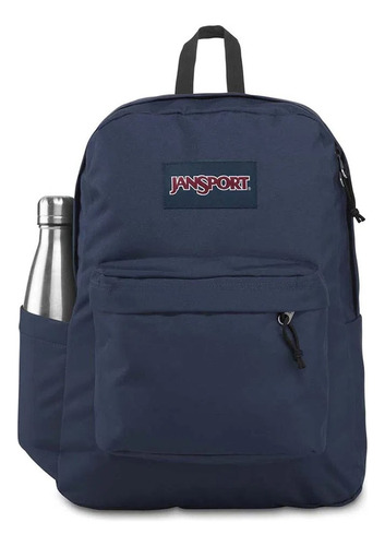 Mochila Jansport Superbreak Navy 26 Litros Cor Azul Desenho Do Tecido Liso