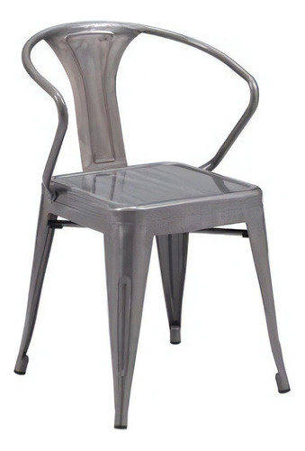 Silla Modelo Helix - Acero Inoxidable Këssa Muebles. Color de la estructura de la silla Gris Color del asiento Gris Diseño de la tela Liso