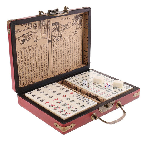 Mahjong Juego Chino Antiguo Conjunto Con Caja