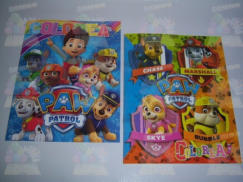 10 Libros Colorear Bolos Articulos Fiesta Chase Paw Patrol