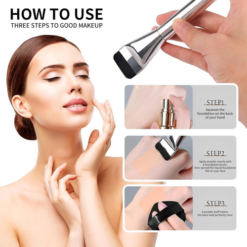 4 Brochas Plana De Maquillaje Faciales Para Base Corrector