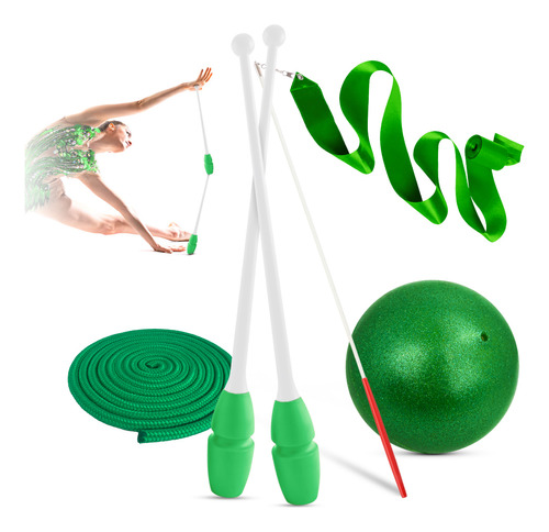 Kit Ginástica Rítmica 5 Itens Maça Conectável Pista E Campo