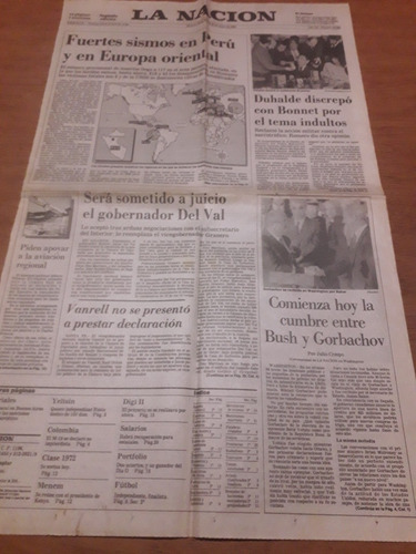 Tapa Diario La Nación 31 05 1990 Indultos Duhalde Bonnet 