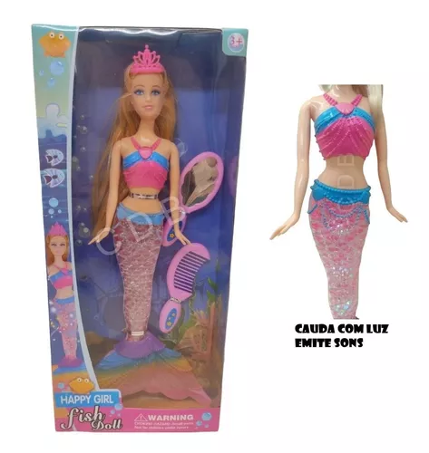 Boneca Barbie Dreamtopia Sereia Loira C Luz Brilhante MATTEL