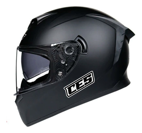 Casco Moto Ces Integral Doble Visor Negro Mate L