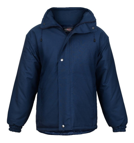 Campera Parka Empresa Azul Impermeable Interior Matelaseado