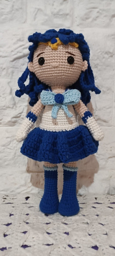 Muñeca Sailor Mercury Tejida A Crochet