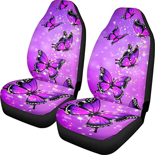 Comprarbai Car Seat Covers Purple Butterfly Vehículo Cubiert