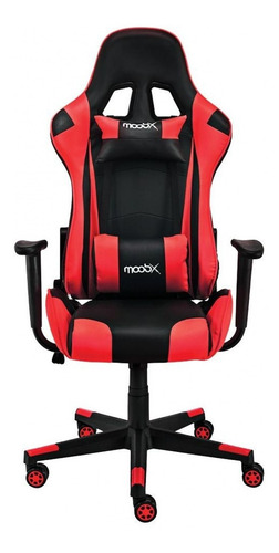 Cadeira de escritório Bela Magazine GT Racer gamer ergonômica  preta e vermelha com estofado de pu