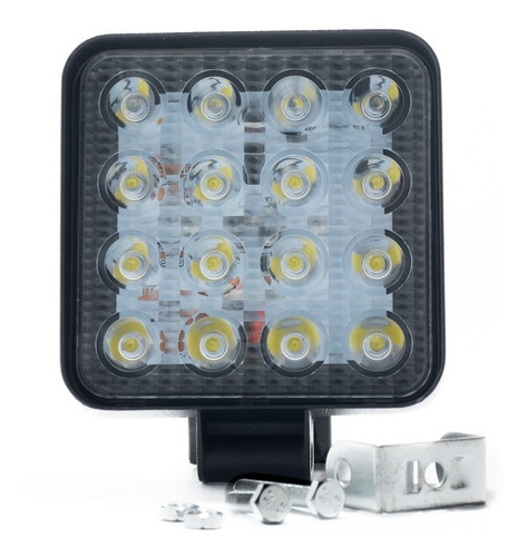 Imagen 3 de 10 de Faro Led Auxiliar 16 Led 48w Cuatri 4x4 Agro Off Road El Par