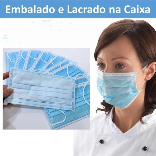 Mascara Descartável Kit 30 Unidades-c/ Elastico+ajuste Nariz