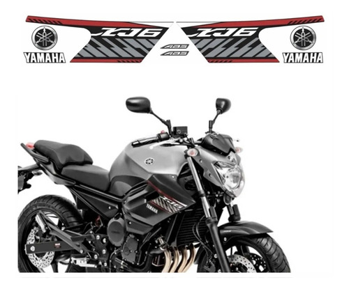 Kit Adesivos Xj6n 2018 2019 Cinza + Resinados Moto R924 Cor PADRÃO