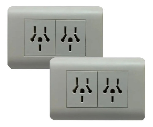 Imagen 2 de 6 de Llave De Luz Armada De 2 Tomas Multinorma 10a Quantum Era