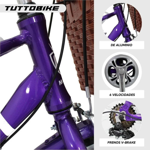 Imagen 5 de 9 de Bicicleta Urbana Vintage Aluminio R24 7v Loving Monk